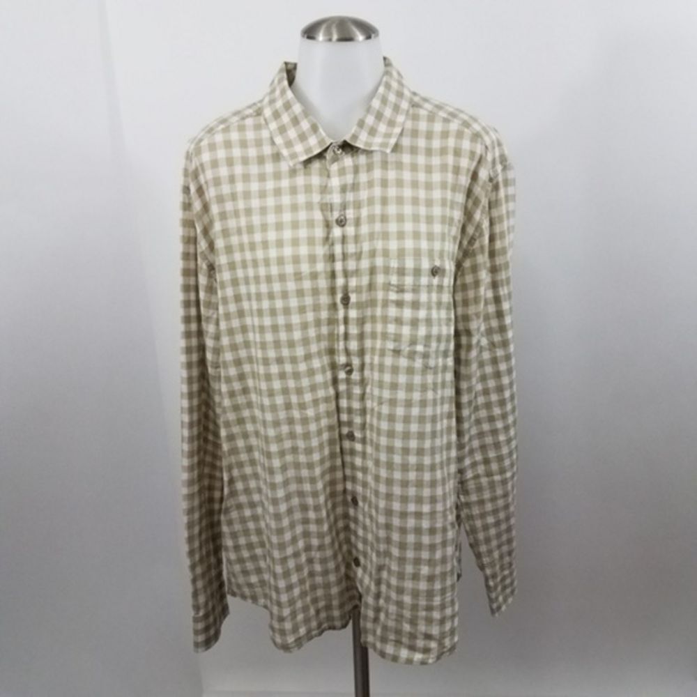 Horny Toad Mens‎ Shirt XL Cuba Libre LS Brown White